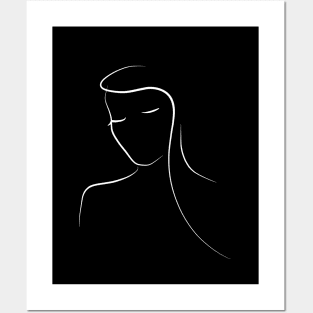 Woman Line Art Drawing - Minimal Mary Posters and Art